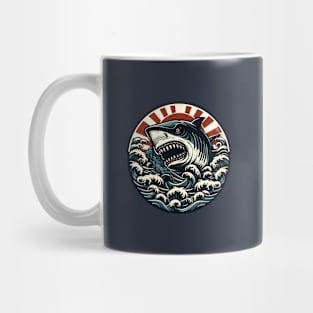 Sinister monster shark attacking Mug